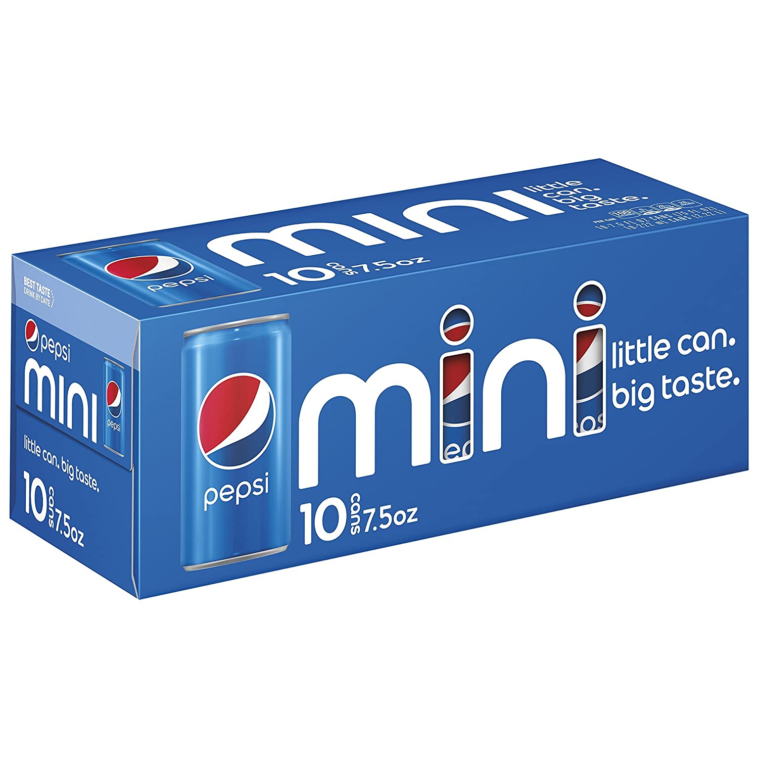 230527212613243_1 Pepsi Soda, Mini Cans, 7.5 Ounce (Pack of 10) - Image 1